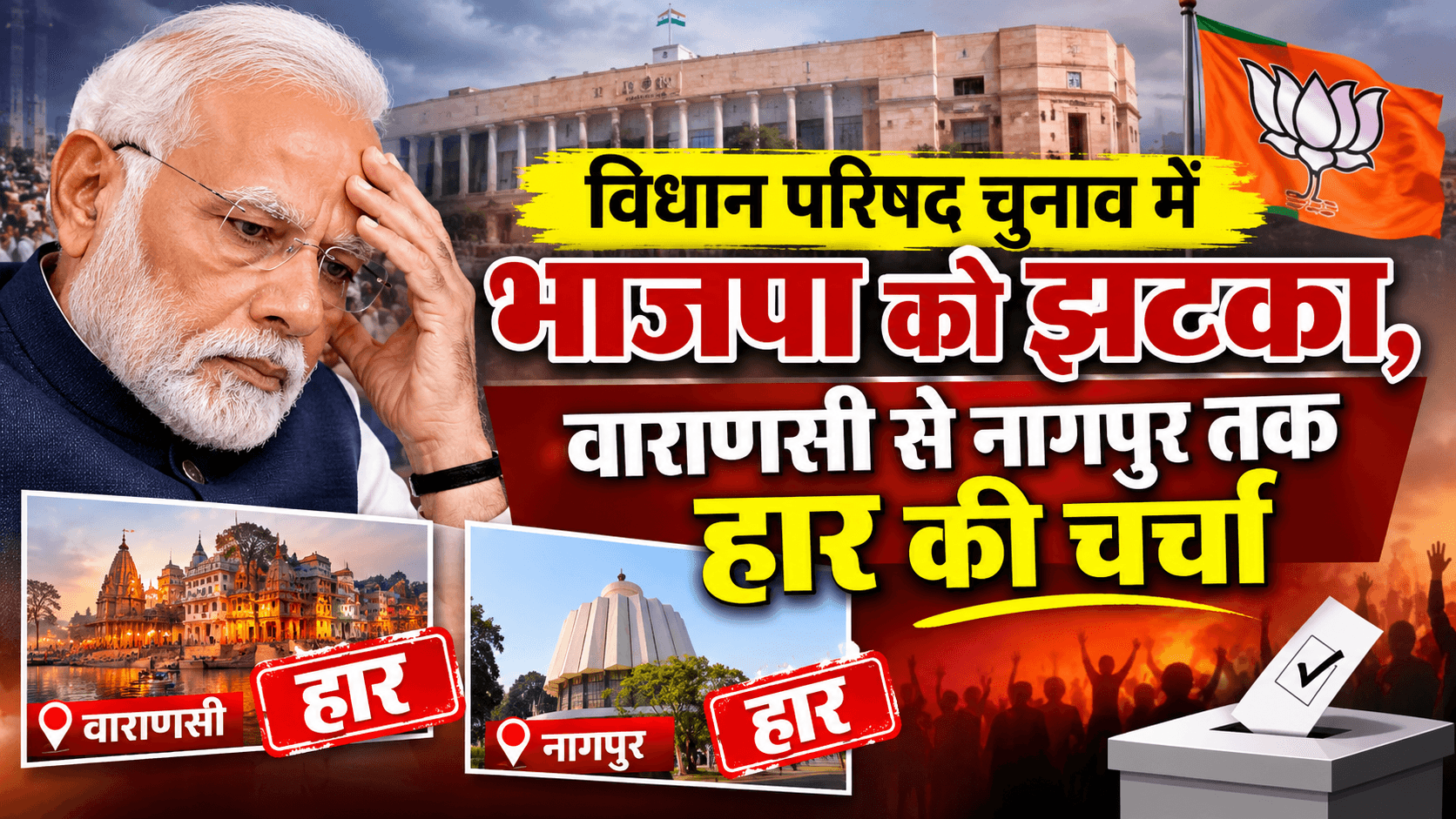 विधान परिषद चुनाव में भाजपा को झटका, वाराणसी से नागपुर तक हार की चर्चा