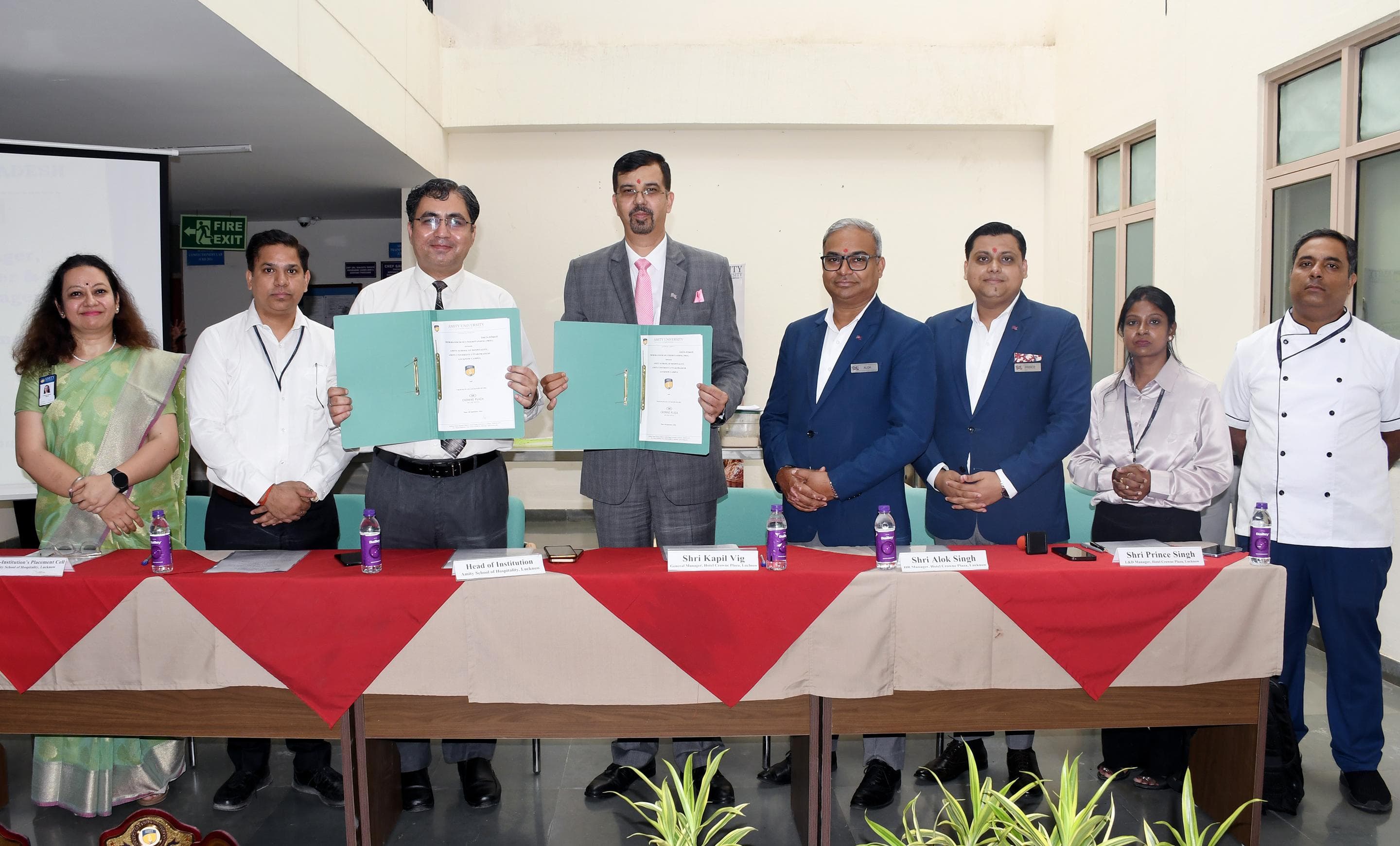 एमिटी स्कूल ऑफ हॉस्पिटैलिटी और होटेल क्राउन प्लाजा के बीच हुआ एमओयू