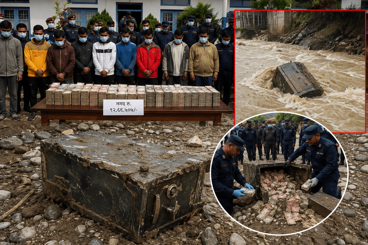 बाढ़ में बहकर आया बैंक का सेफ, तोड़कर रकम निकालने के आरोप में 29 गिरफ्तार; 92.68 लाख नेपाली रुपये बरामद